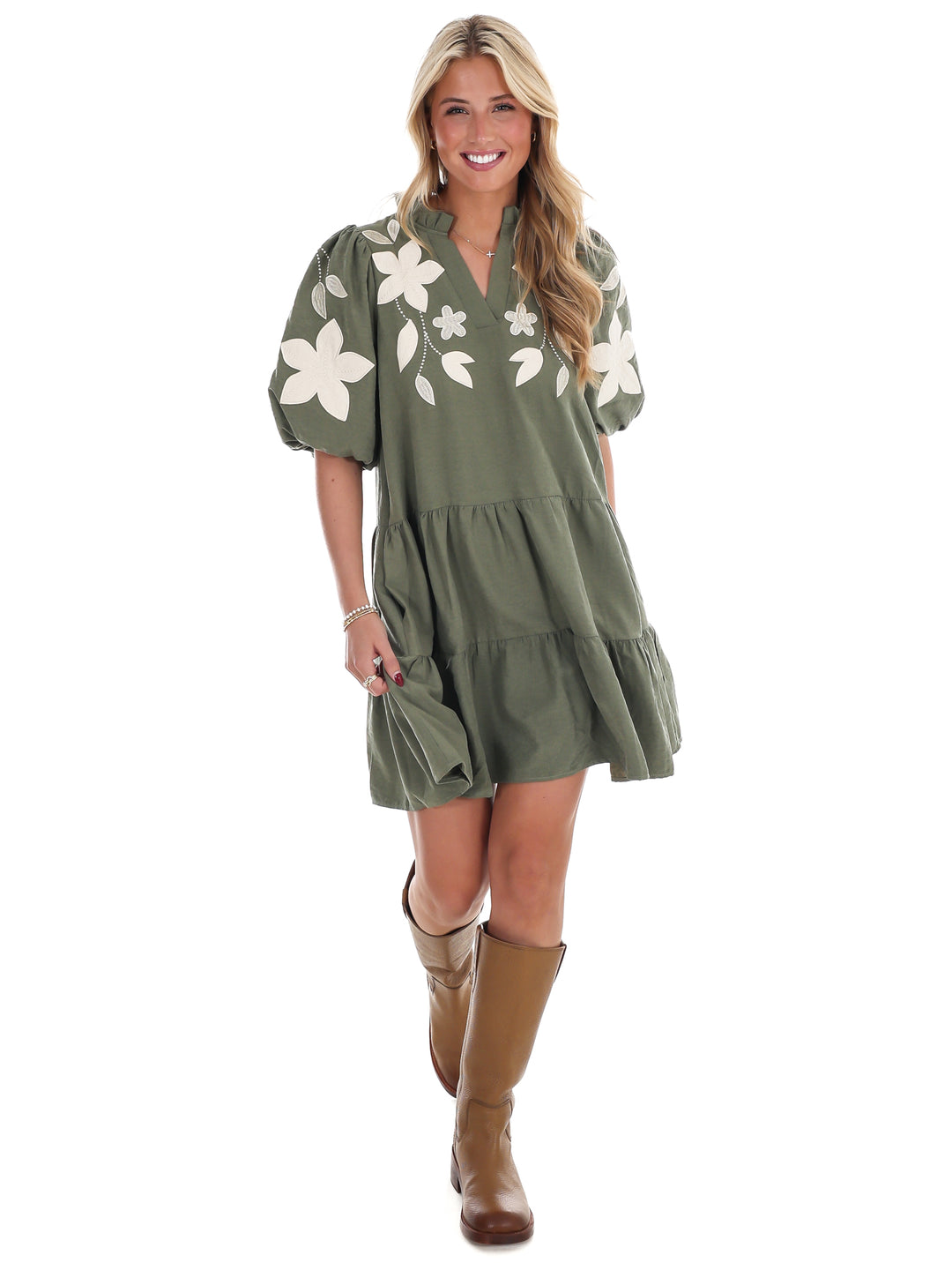 Long Story Short Embroidered Mini Dress