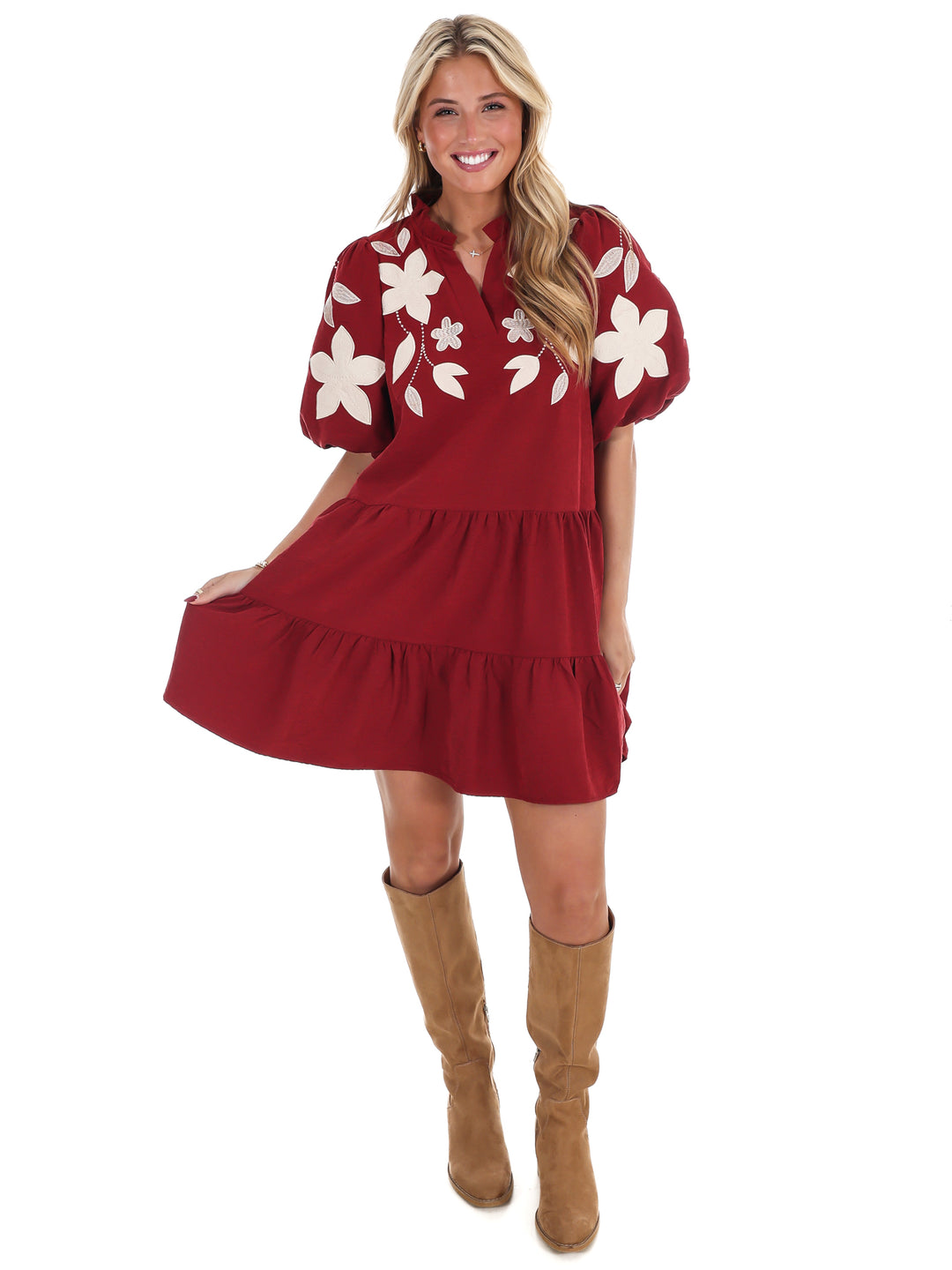 Long Story Short Embroidered Mini Dress