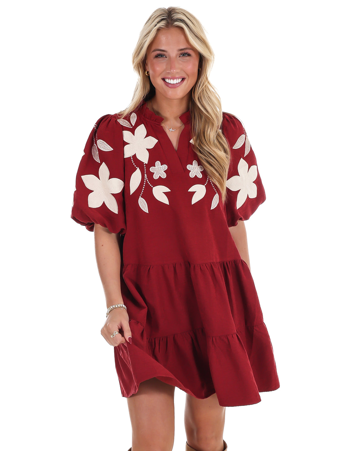 Long Story Short Embroidered Mini Dress