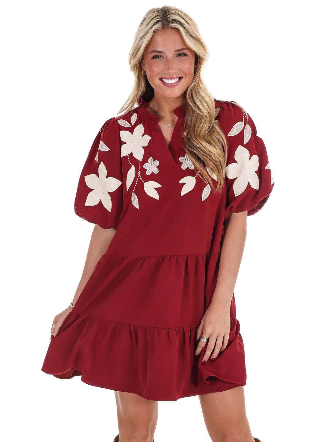 Long Story Short Embroidered Mini Dress