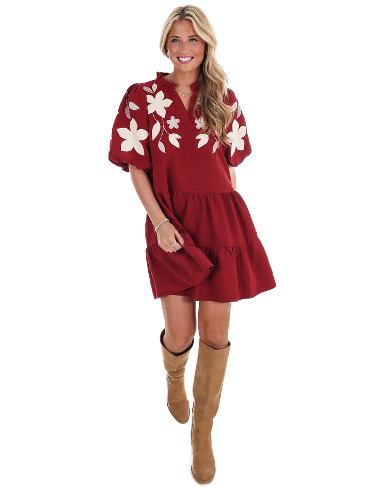 Long Story Short Embroidered Mini Dress