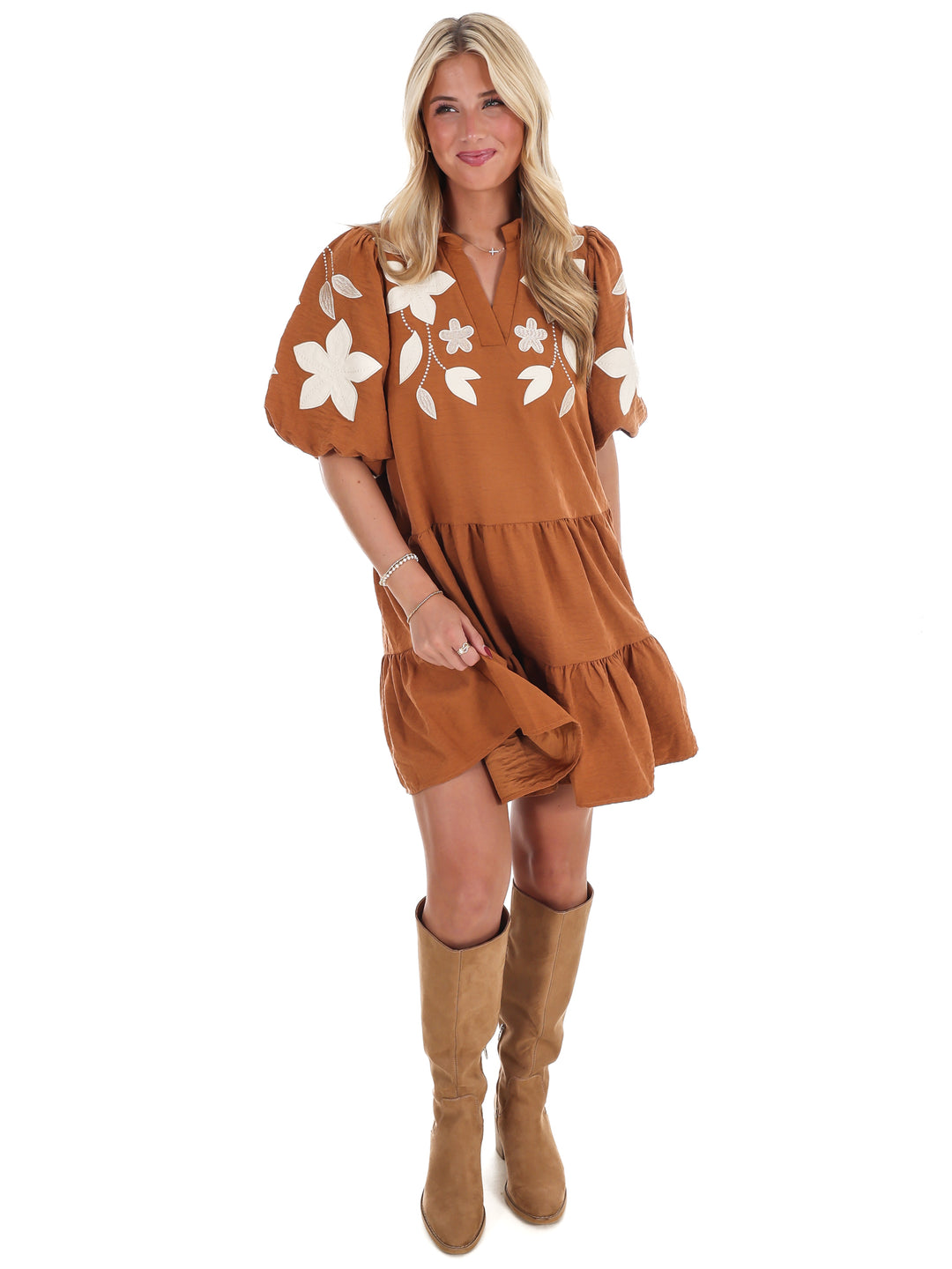 Long Story Short Embroidered Mini Dress