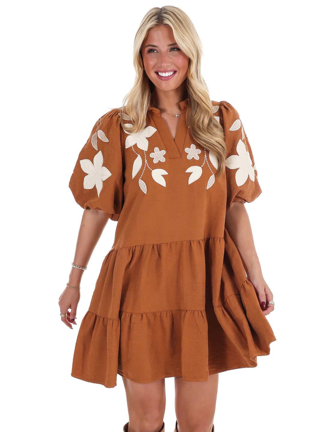 Long Story Short Embroidered Mini Dress