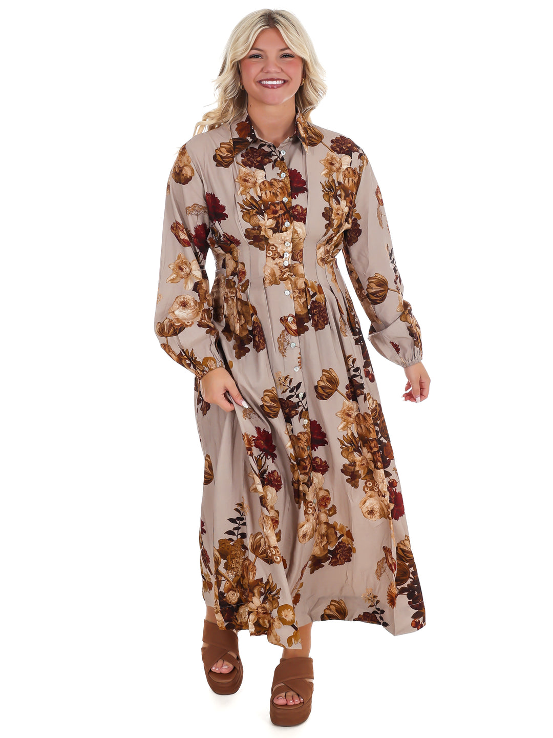 Changing Seasons Floral Midi Dress