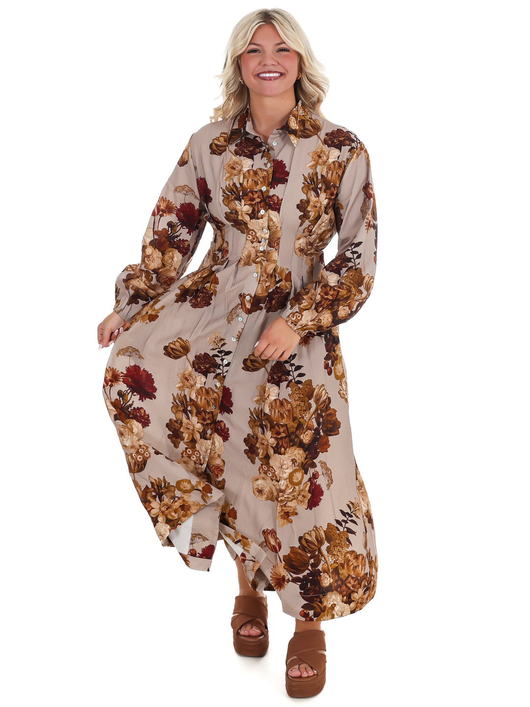 Changing Seasons Floral Midi Dress