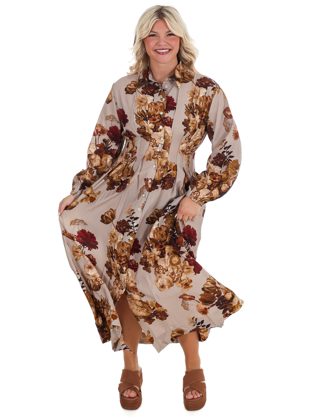 Changing Seasons Floral Midi Dress