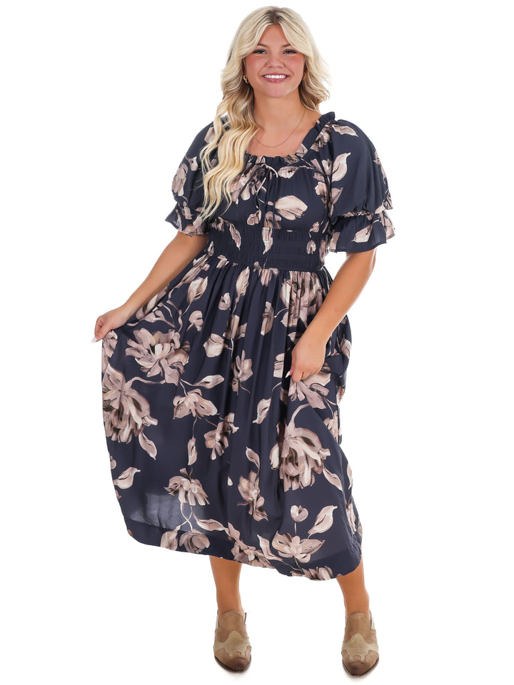 Turning Leaves Midi Dress