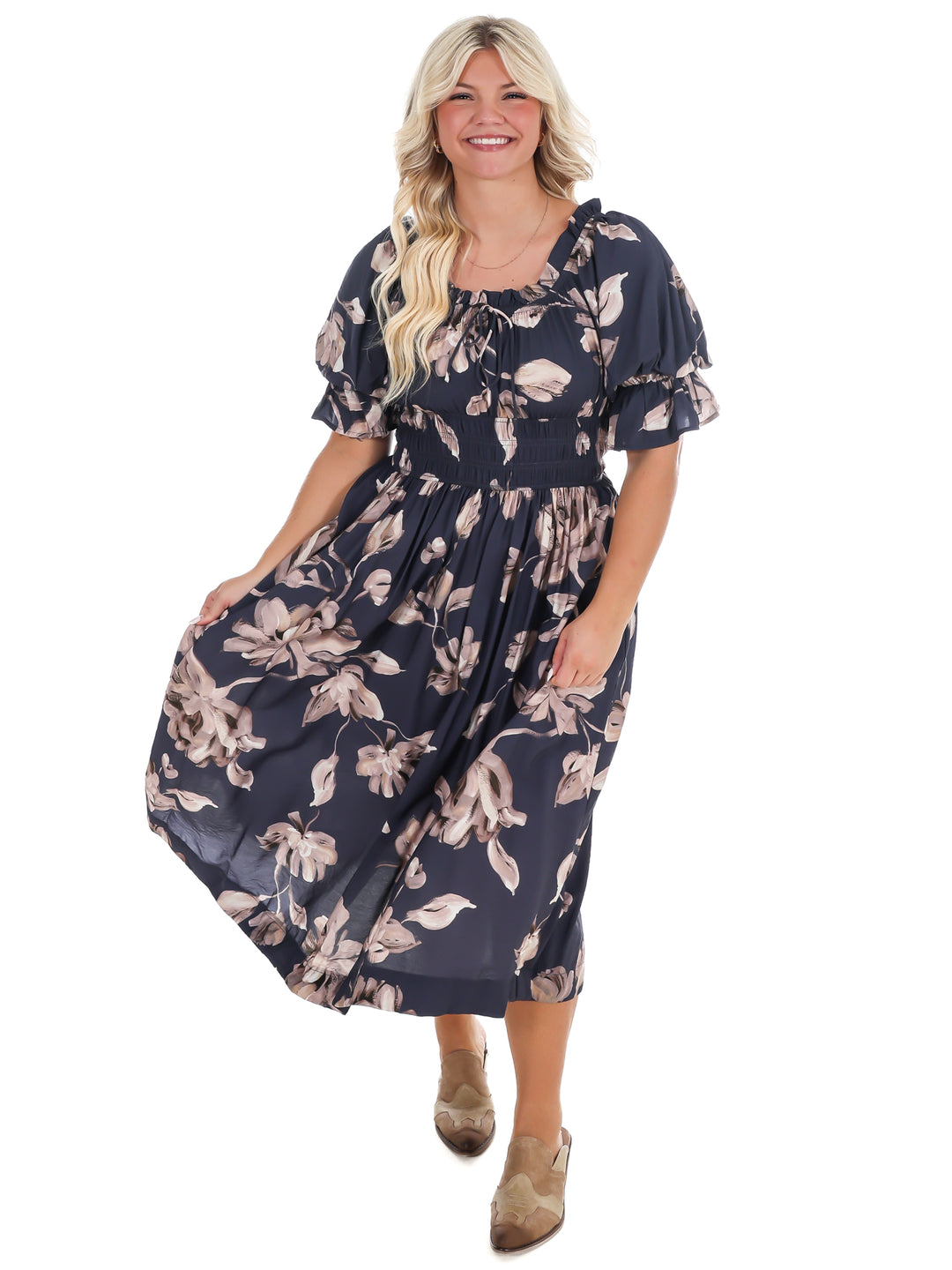 Turning Leaves Midi Dress