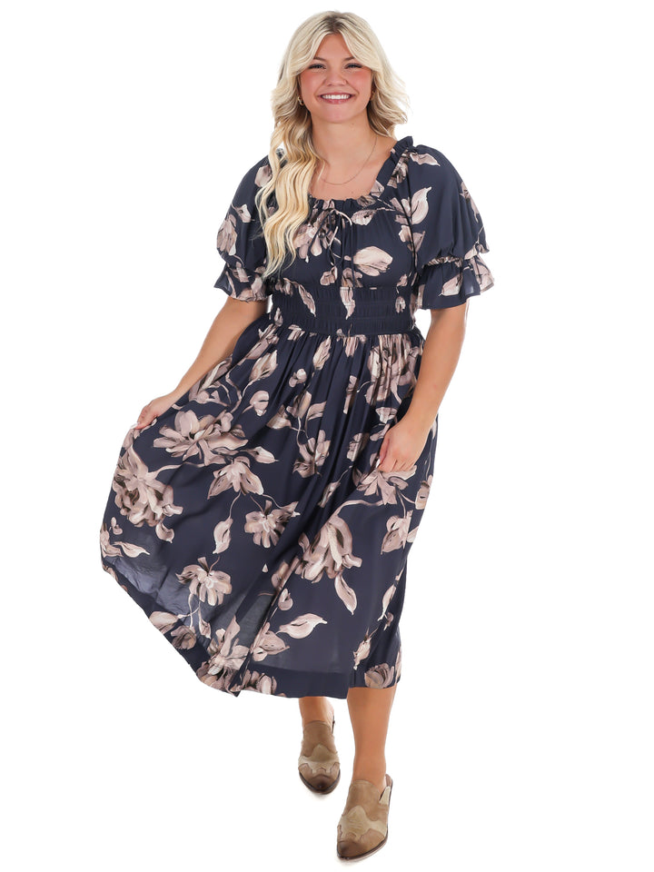Turning Leaves Midi Dress