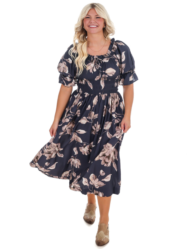 Turning Leaves Midi Dress
