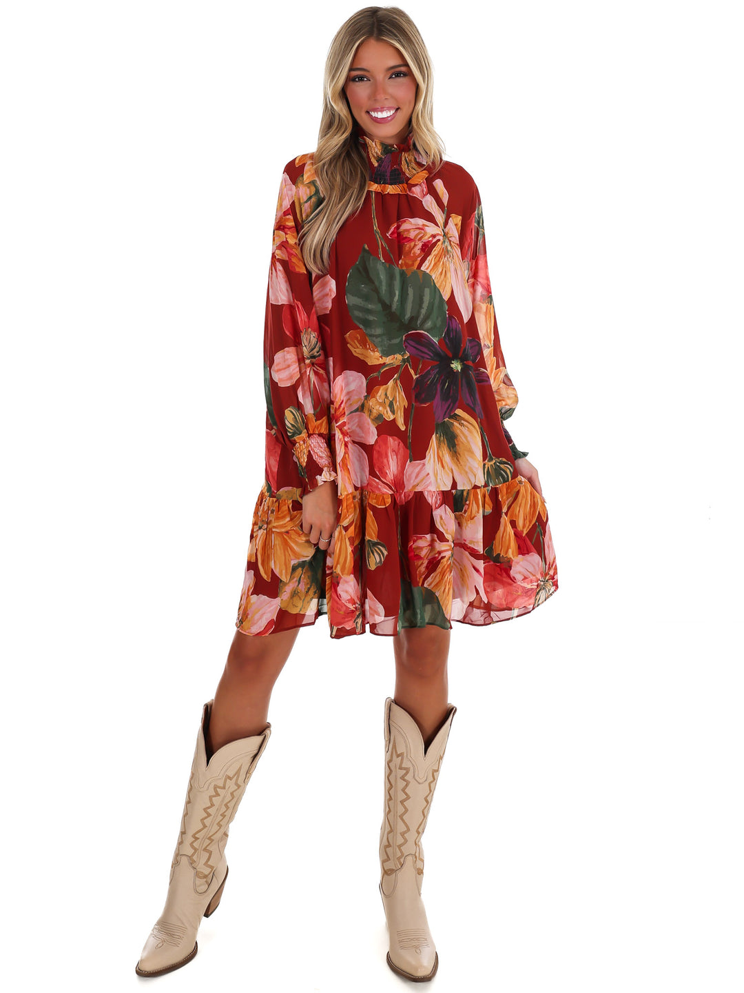 October Florals Mini Dress