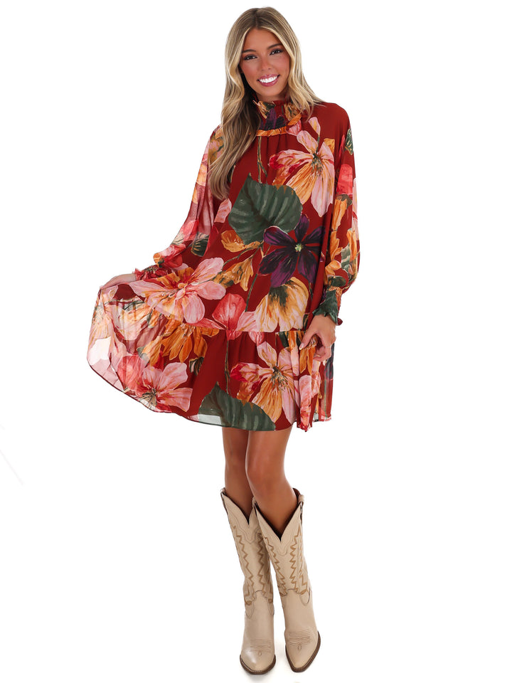 October Florals Mini Dress
