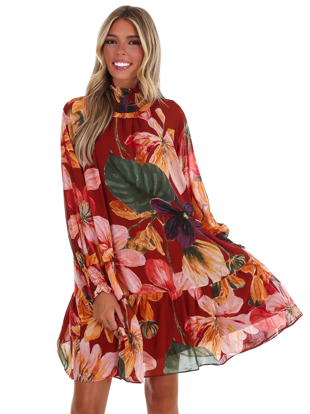 October Florals Mini Dress