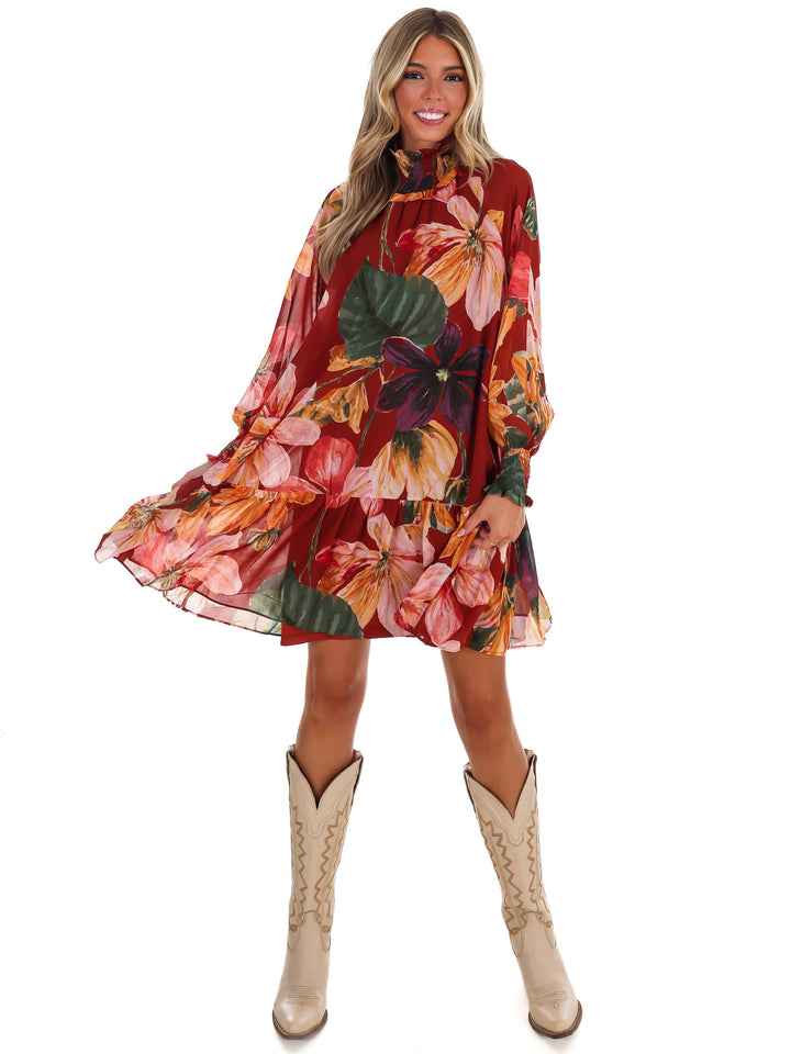 October Florals Mini Dress