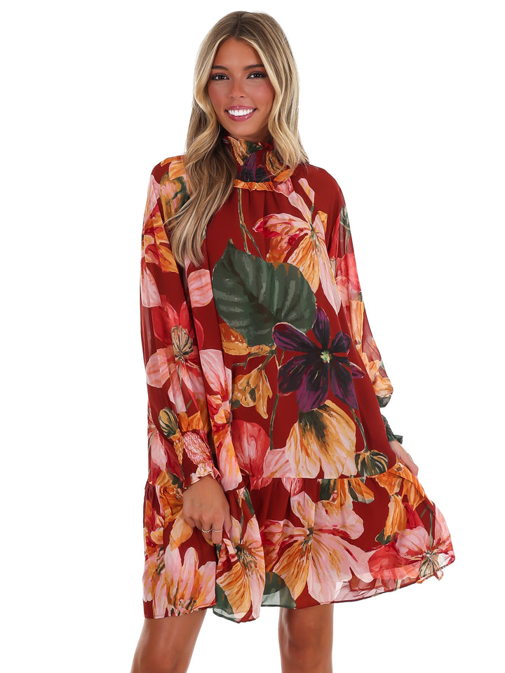 October Florals Mini Dress