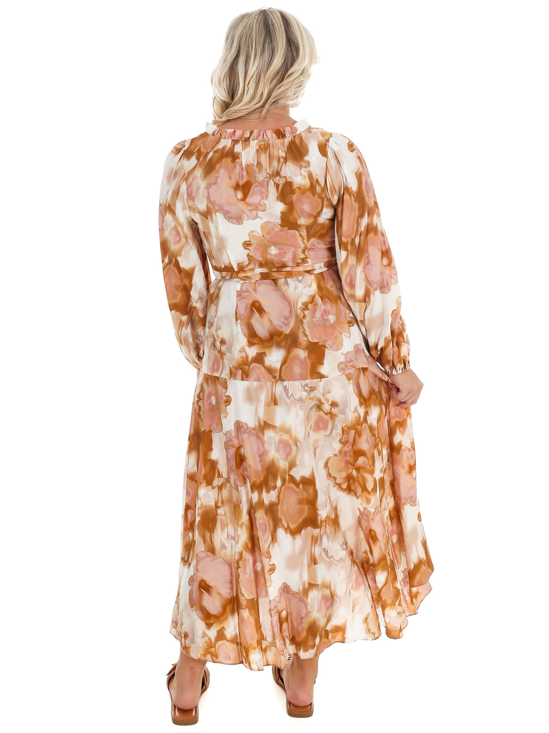 Timeless Tones Floral Wrap Dress