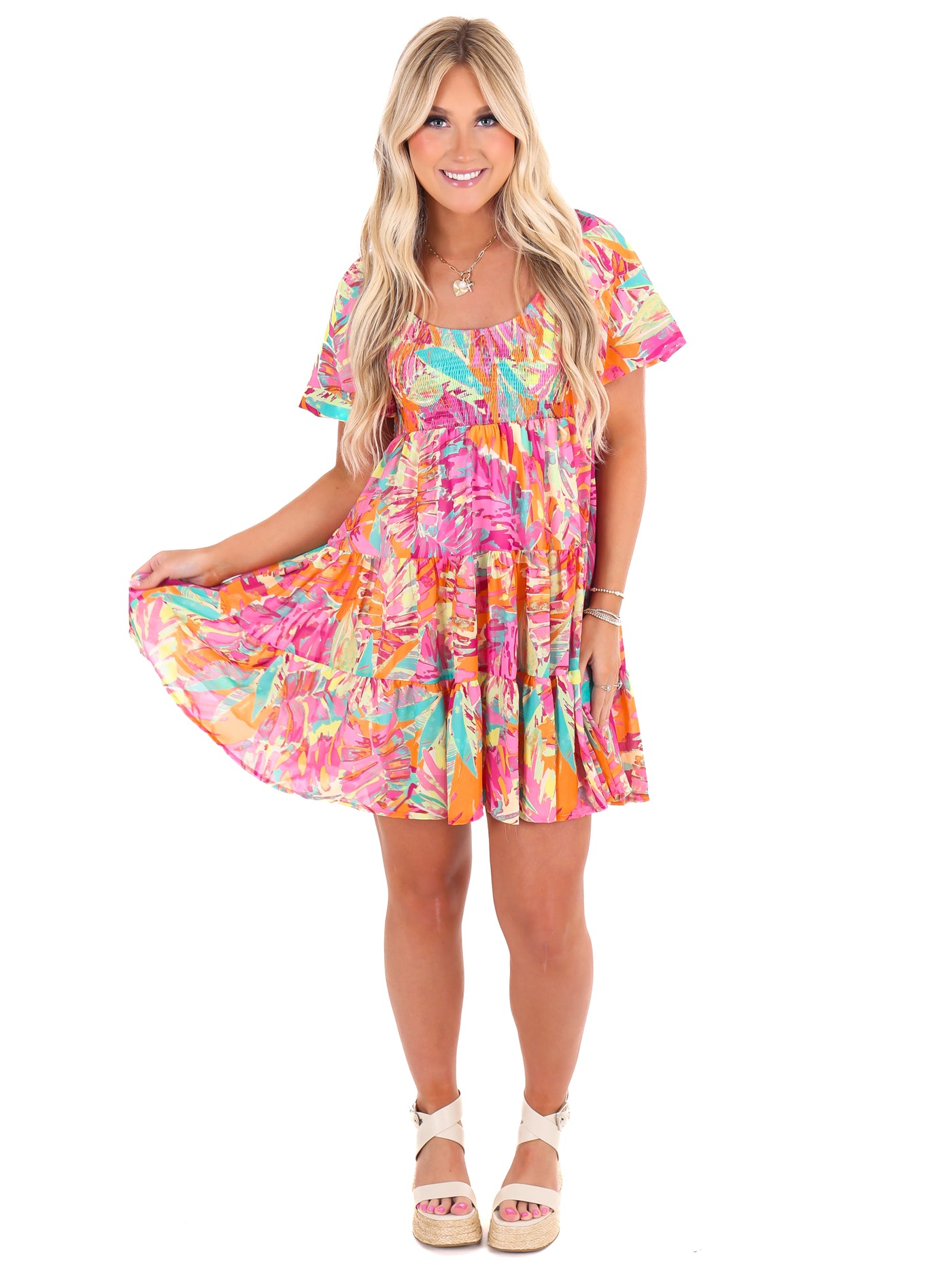 Stolen Moments Print Mini Dress