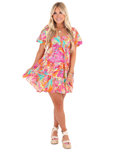 Stolen Moments Print Mini Dress