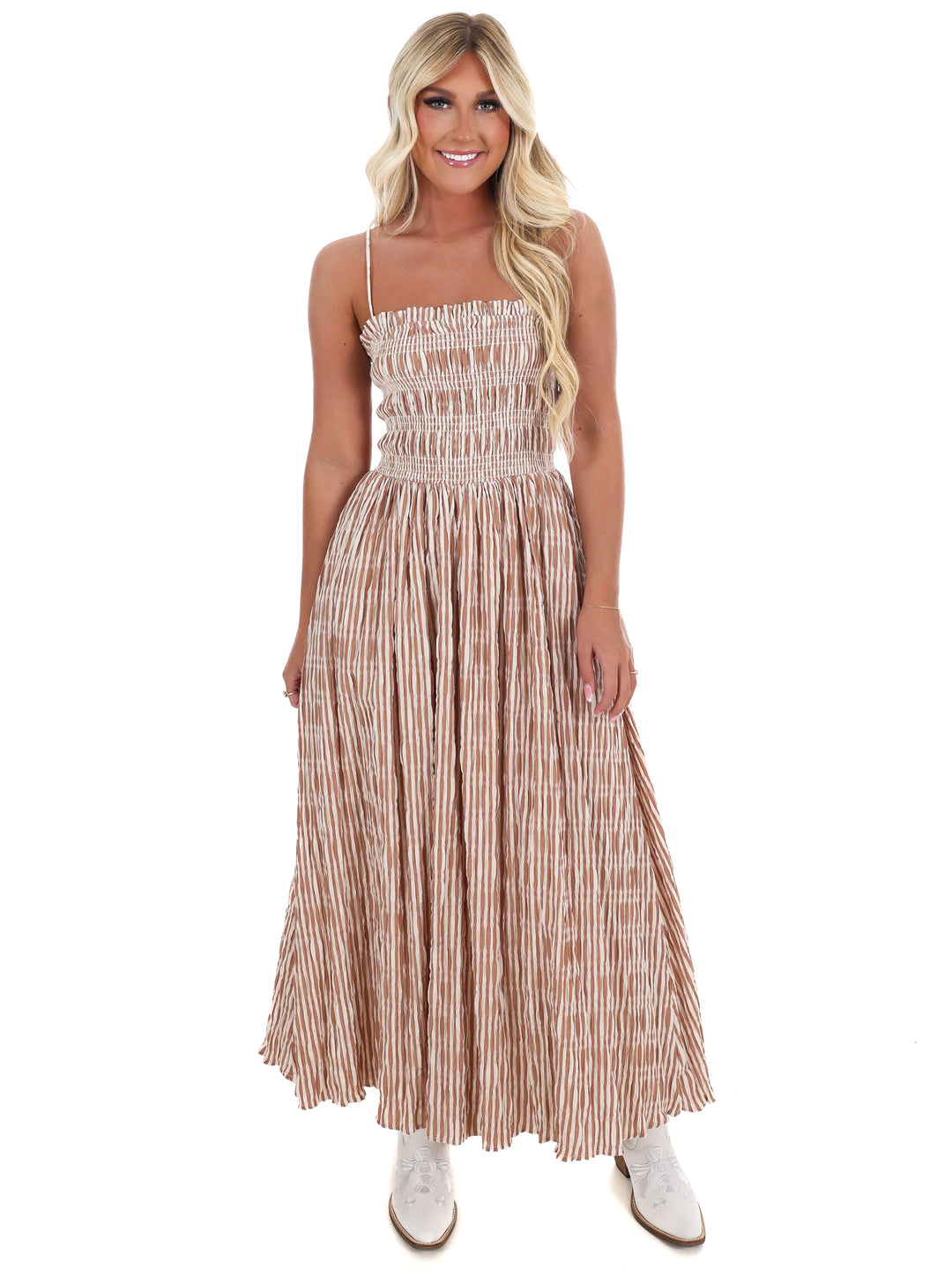 Southern Flair Striped Midi Dress