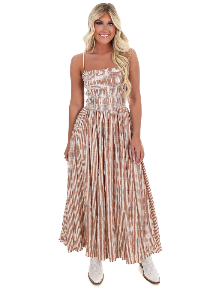 Southern Flair Striped Midi Dress