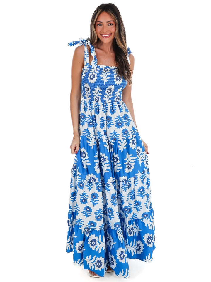 Well Traveled Print Maxi Dress