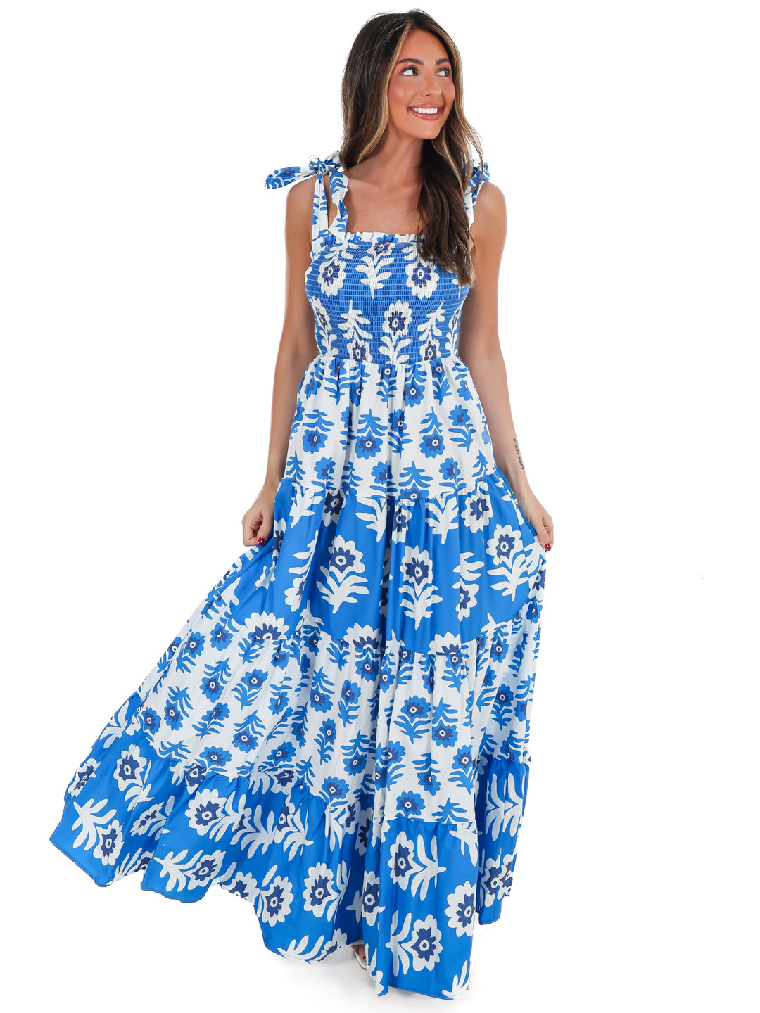Well Traveled Print Maxi Dress