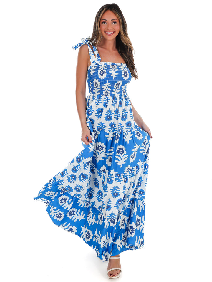 Well Traveled Print Maxi Dress