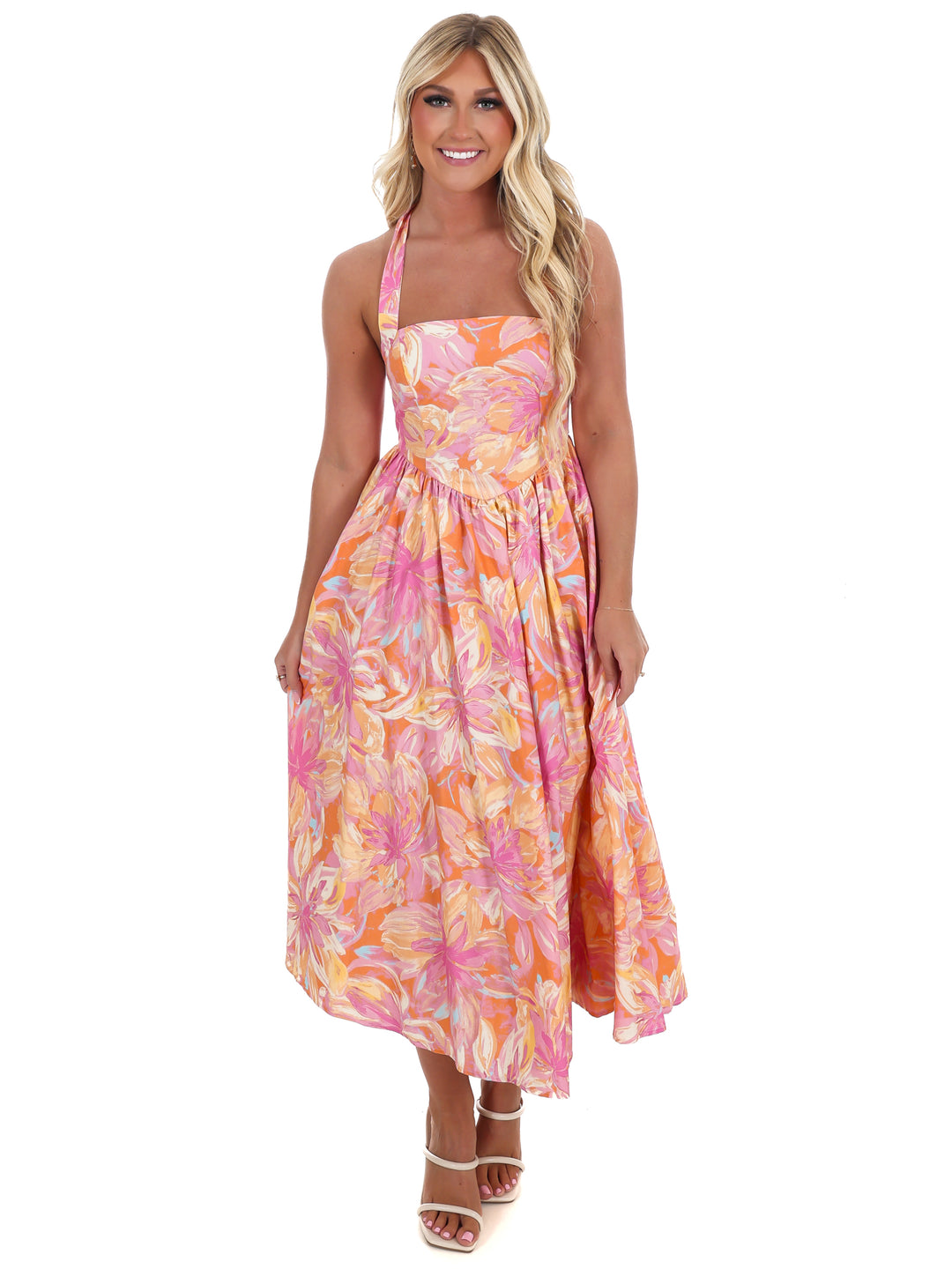 Twirl Ready Print Midi Dress