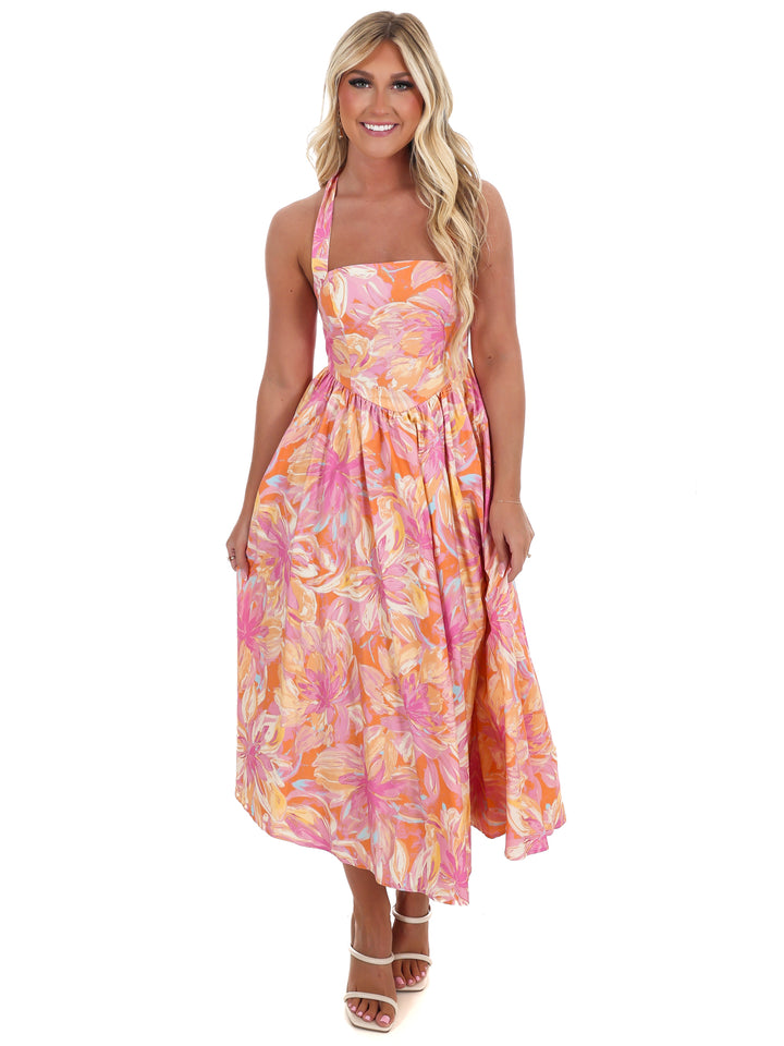 Twirl Ready Print Midi Dress