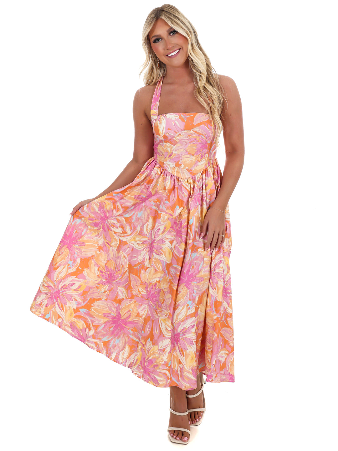 Twirl Ready Print Midi Dress