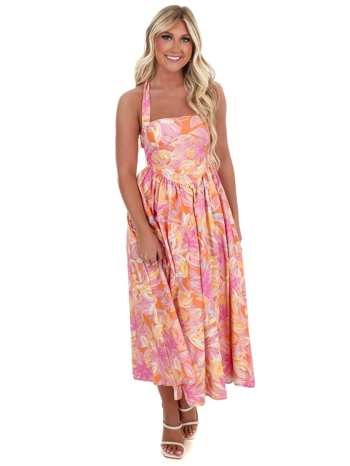 Twirl Ready Print Midi Dress