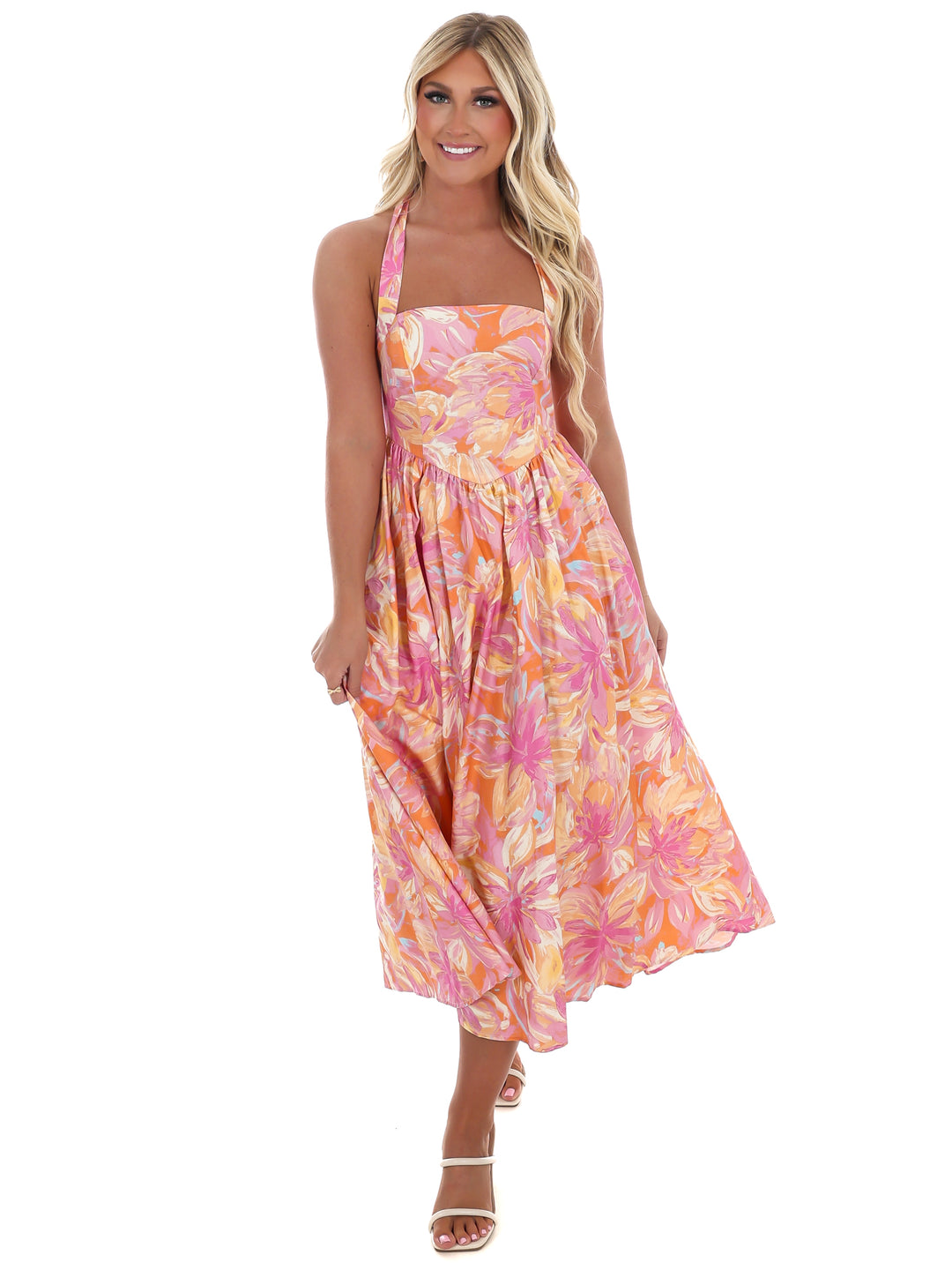 Twirl Ready Print Midi Dress