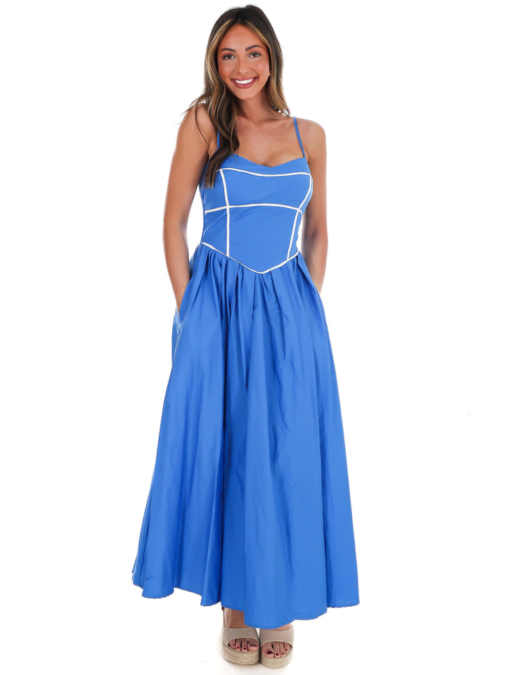 Into the Blue Midi Dress
