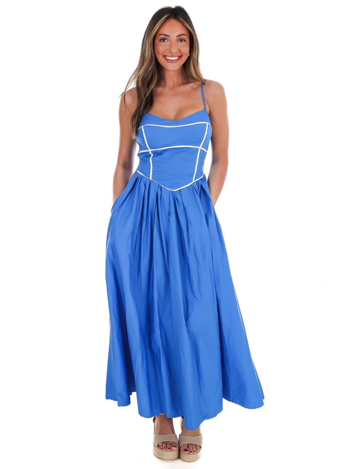Into the Blue Midi Dress