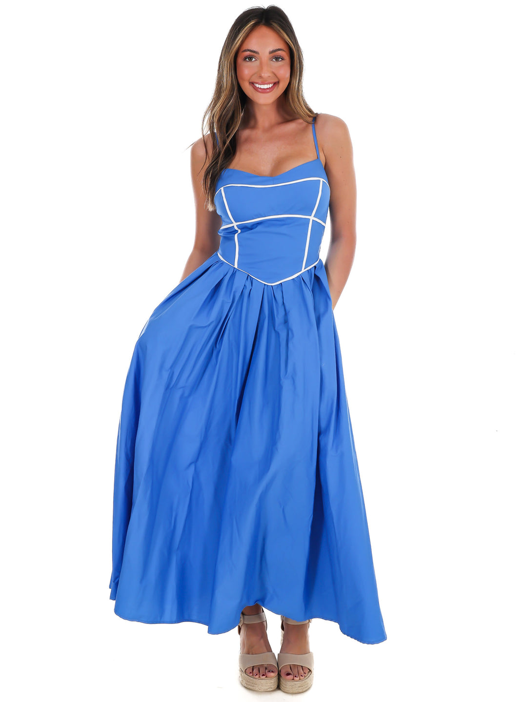 Into the Blue Midi Dress
