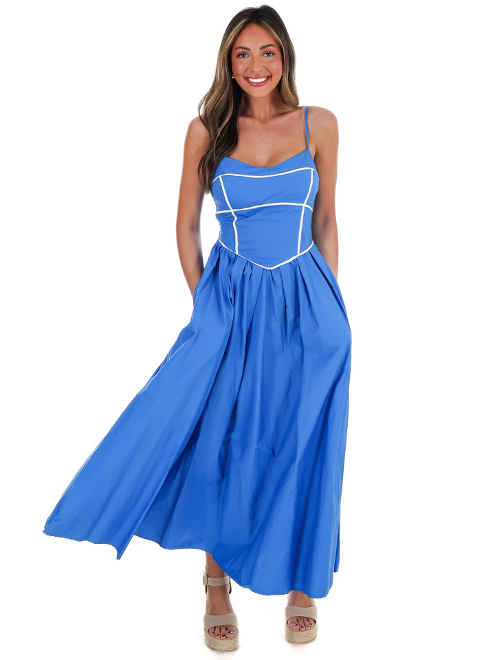 Into the Blue Midi Dress