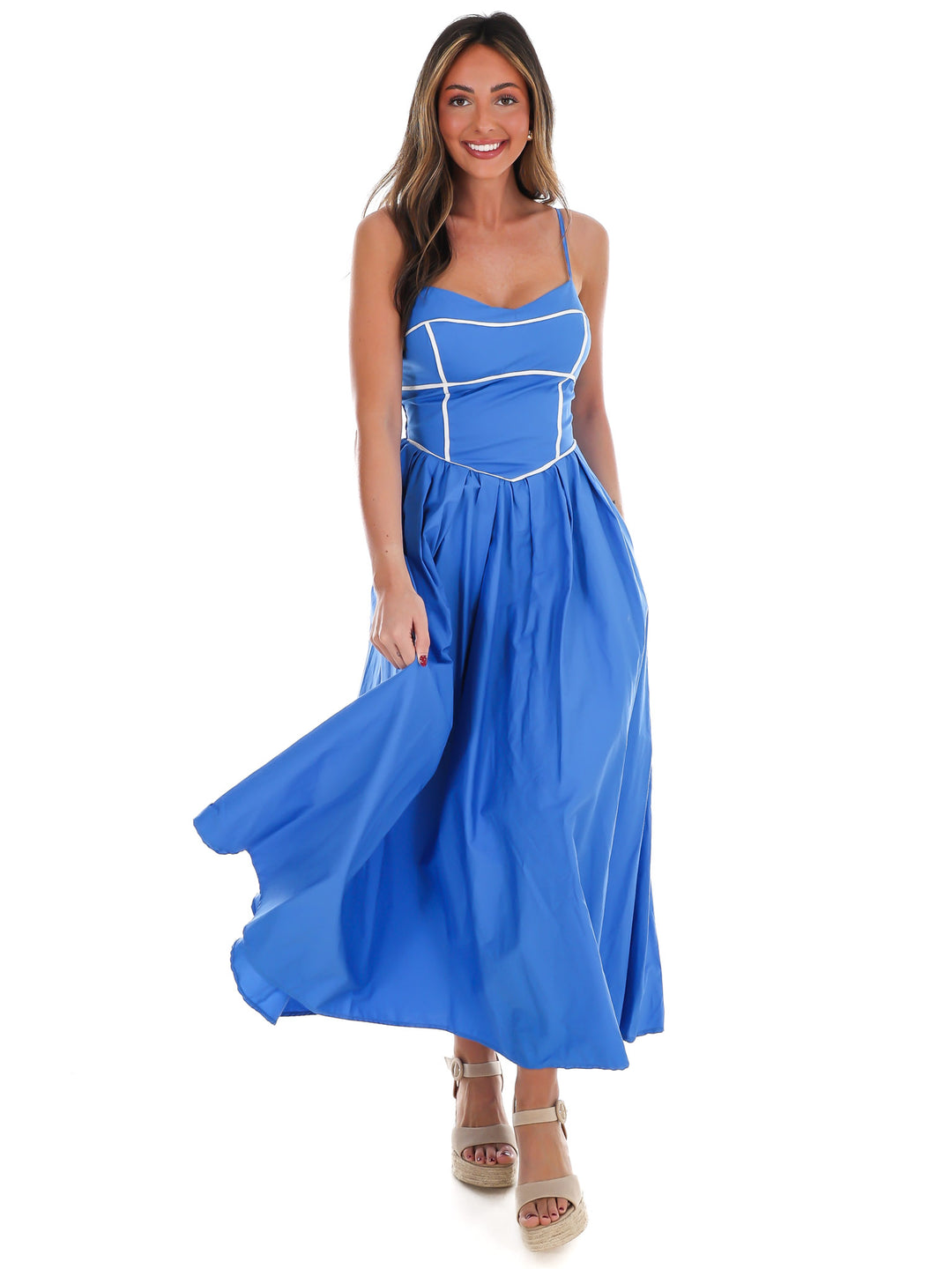 Into the Blue Midi Dress