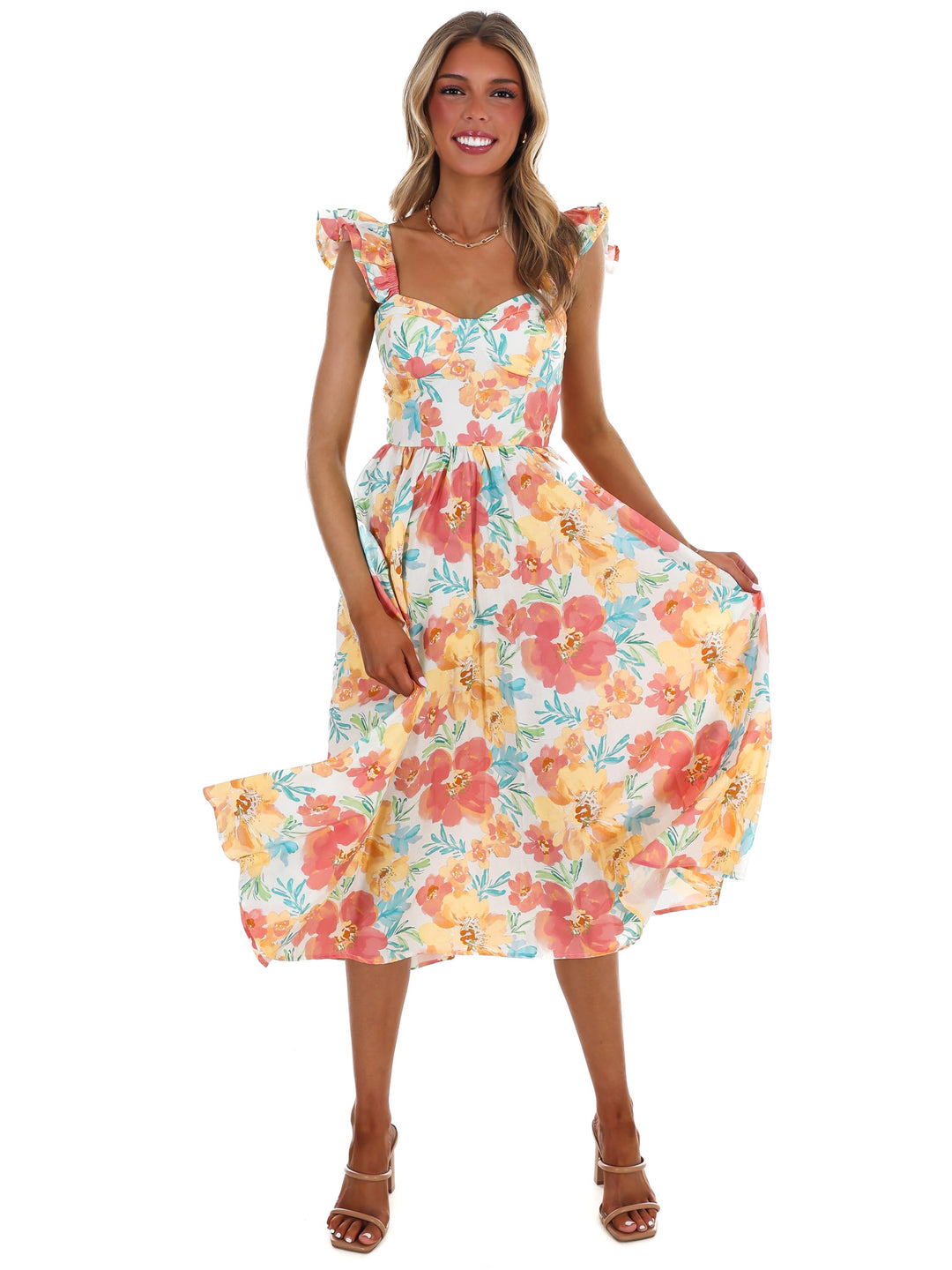 Just Add Flowers Midi Dress