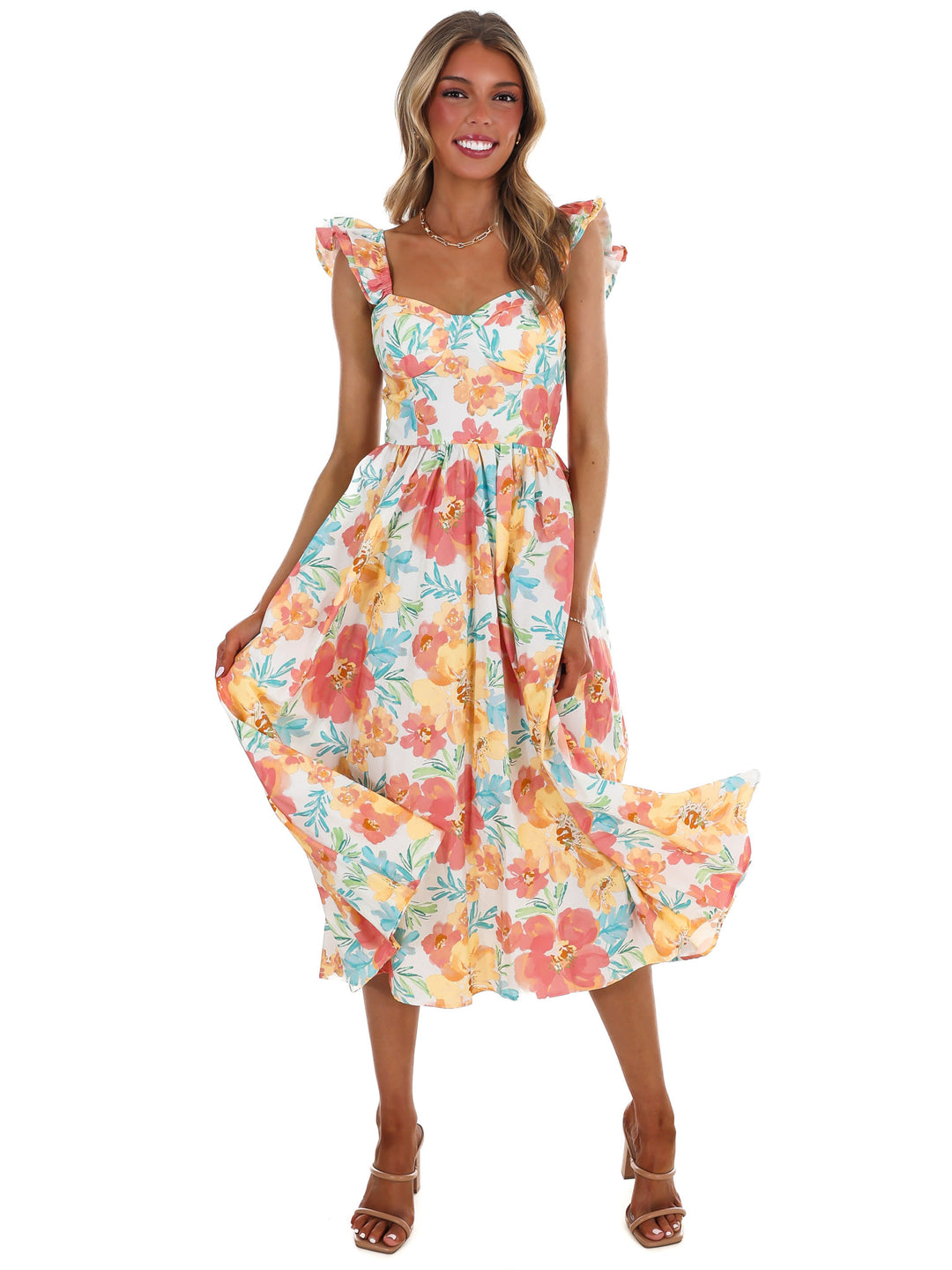 Just Add Flowers Midi Dress
