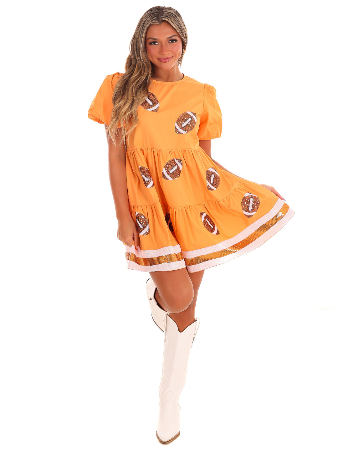 Sideline Star Sequin Football Dress