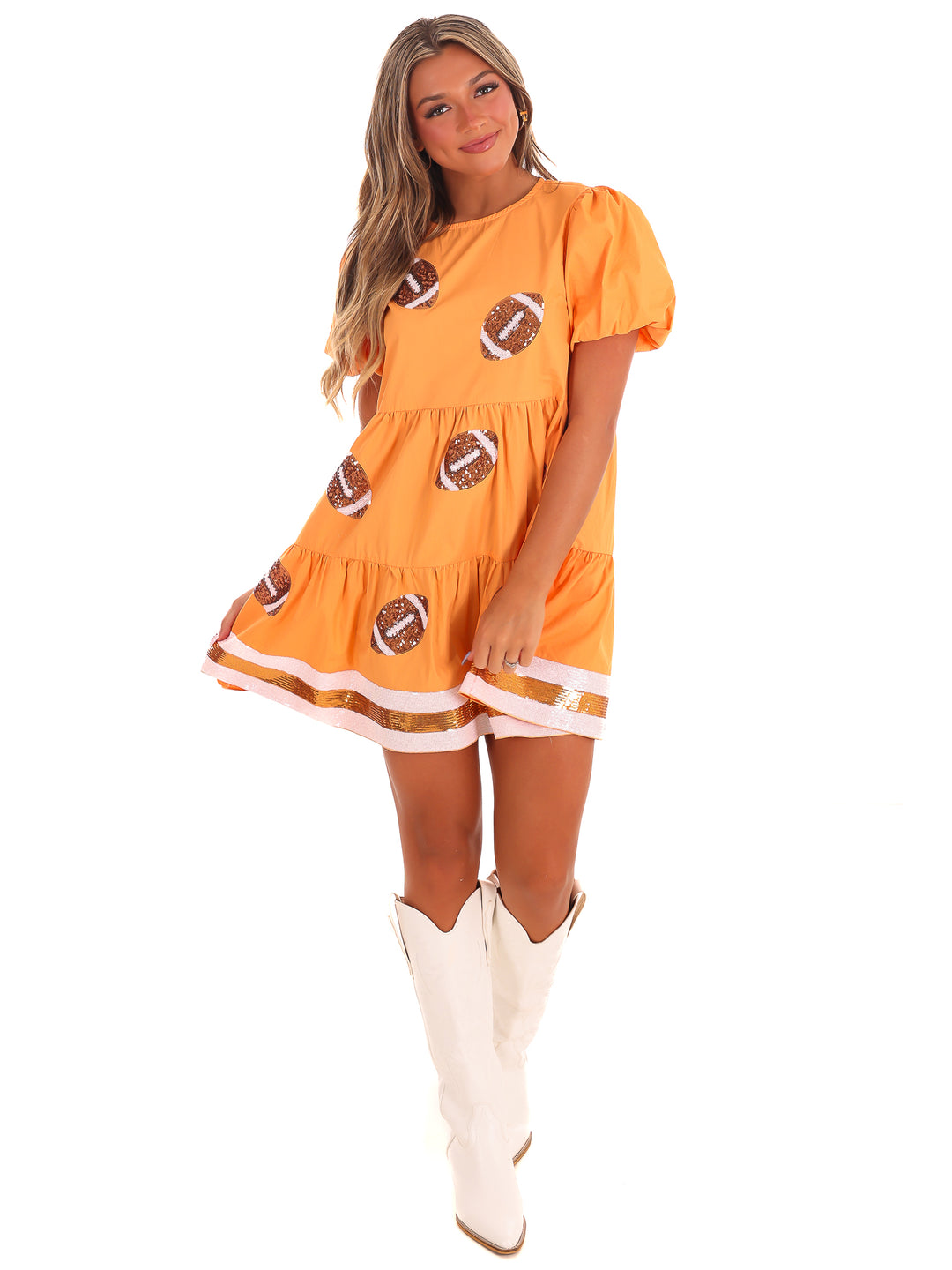 Sideline Star Sequin Football Dress