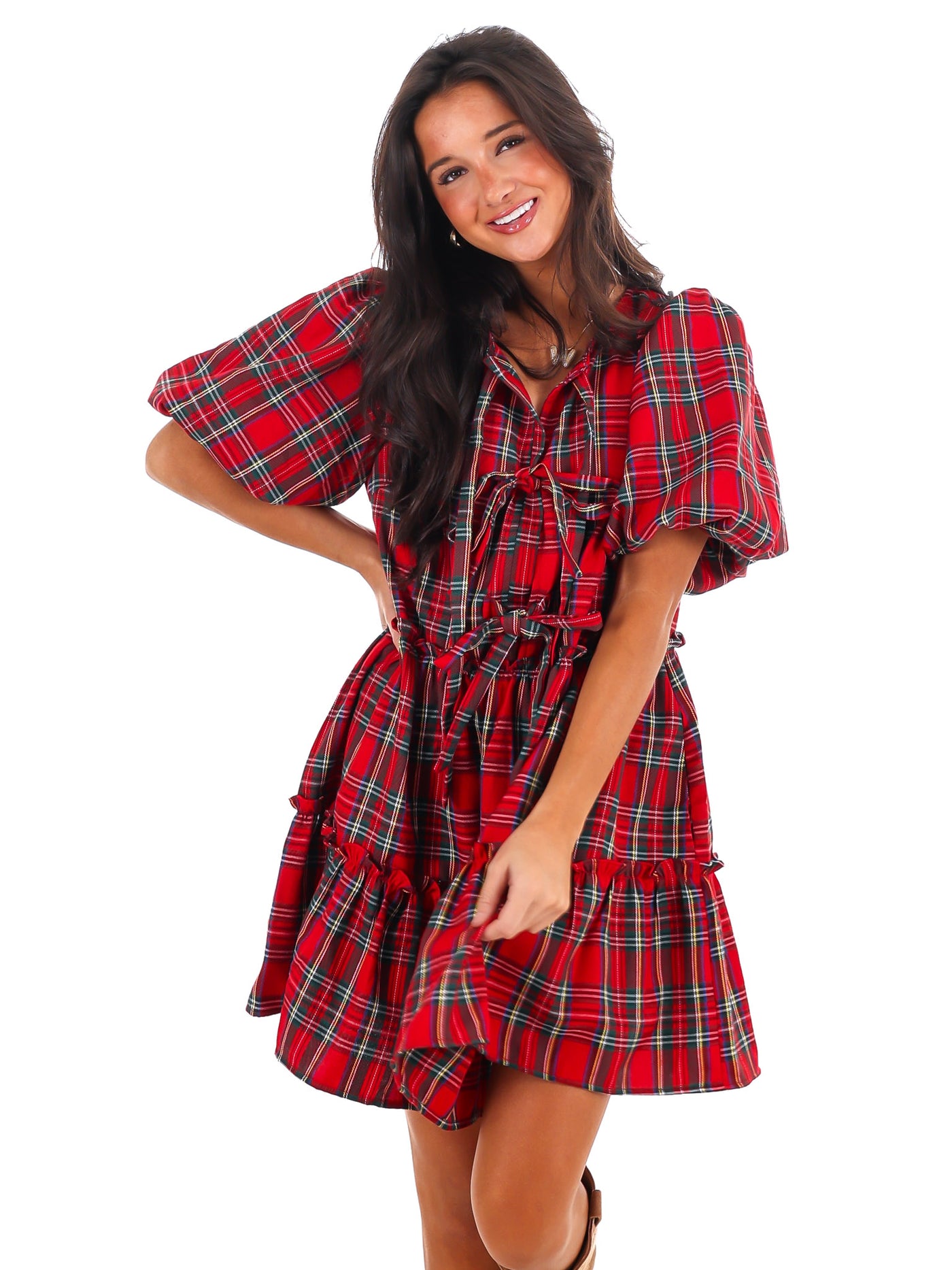 Merry Magic Plaid Mini Dress