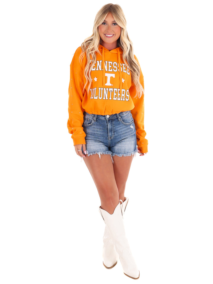 Tennessee Volunteers Rhinestone Sleeve Waistband Hoodie