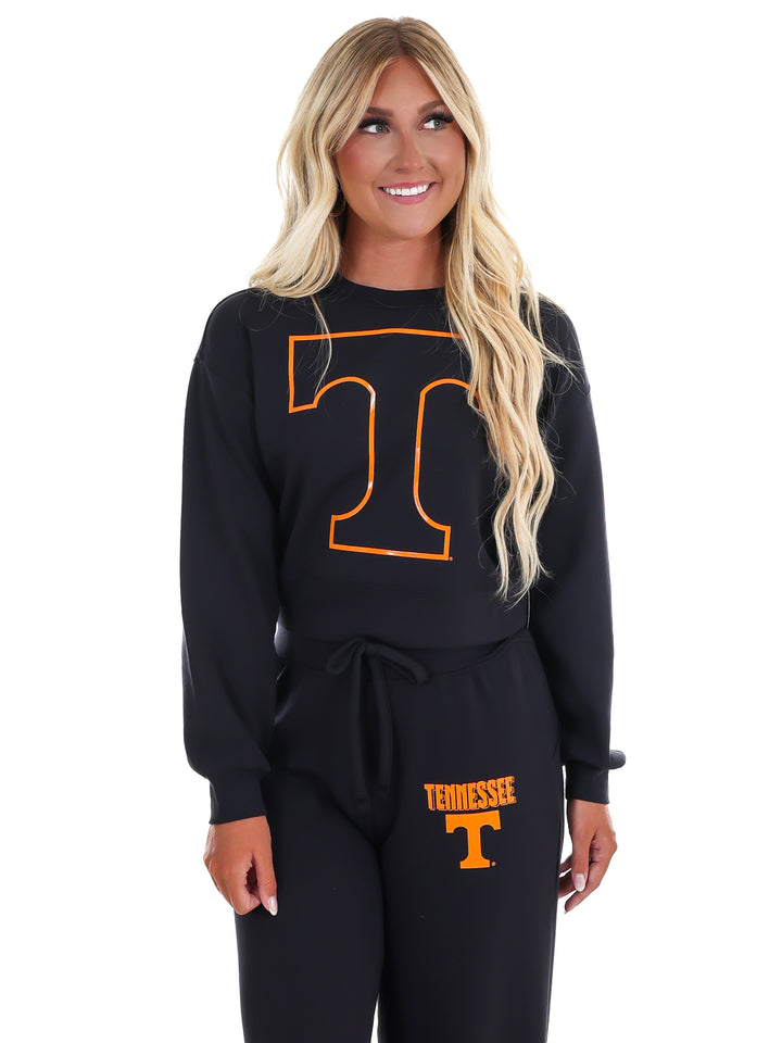 Power T Long Sleeve Crop Top