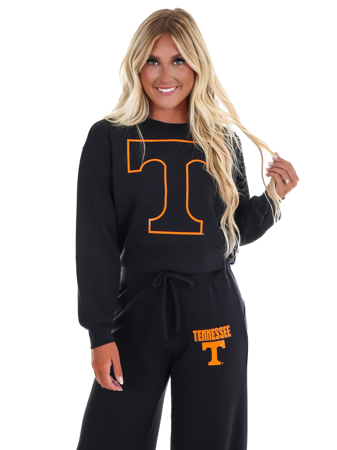 Power T Long Sleeve Crop Top