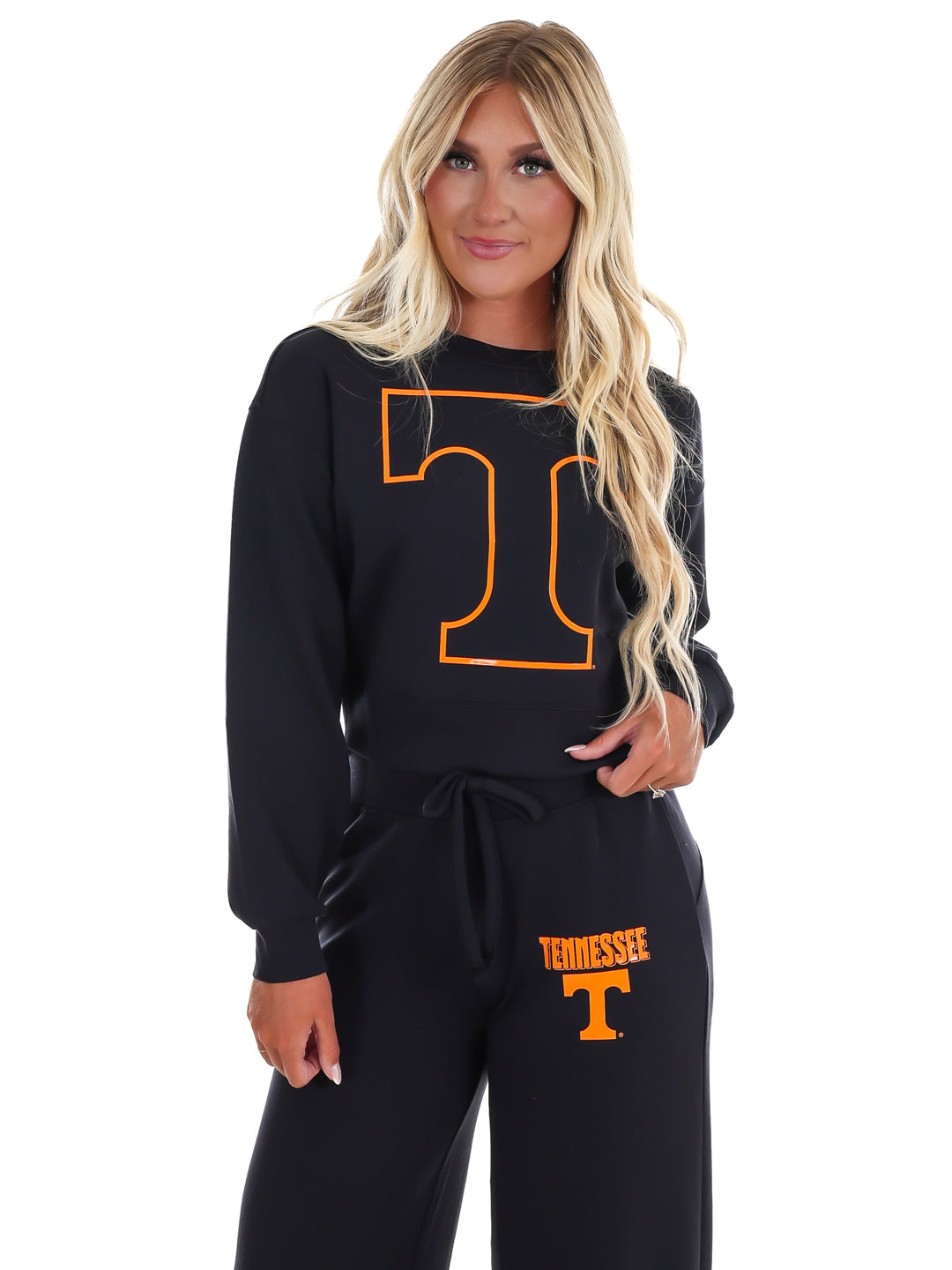 Power T Long Sleeve Crop Top