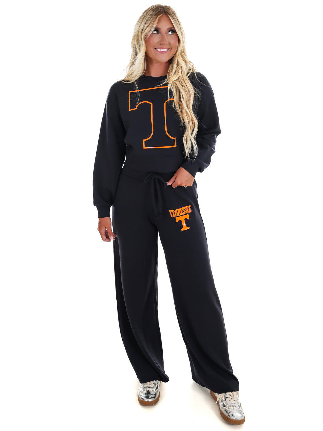 Power T Long Sleeve Crop Top