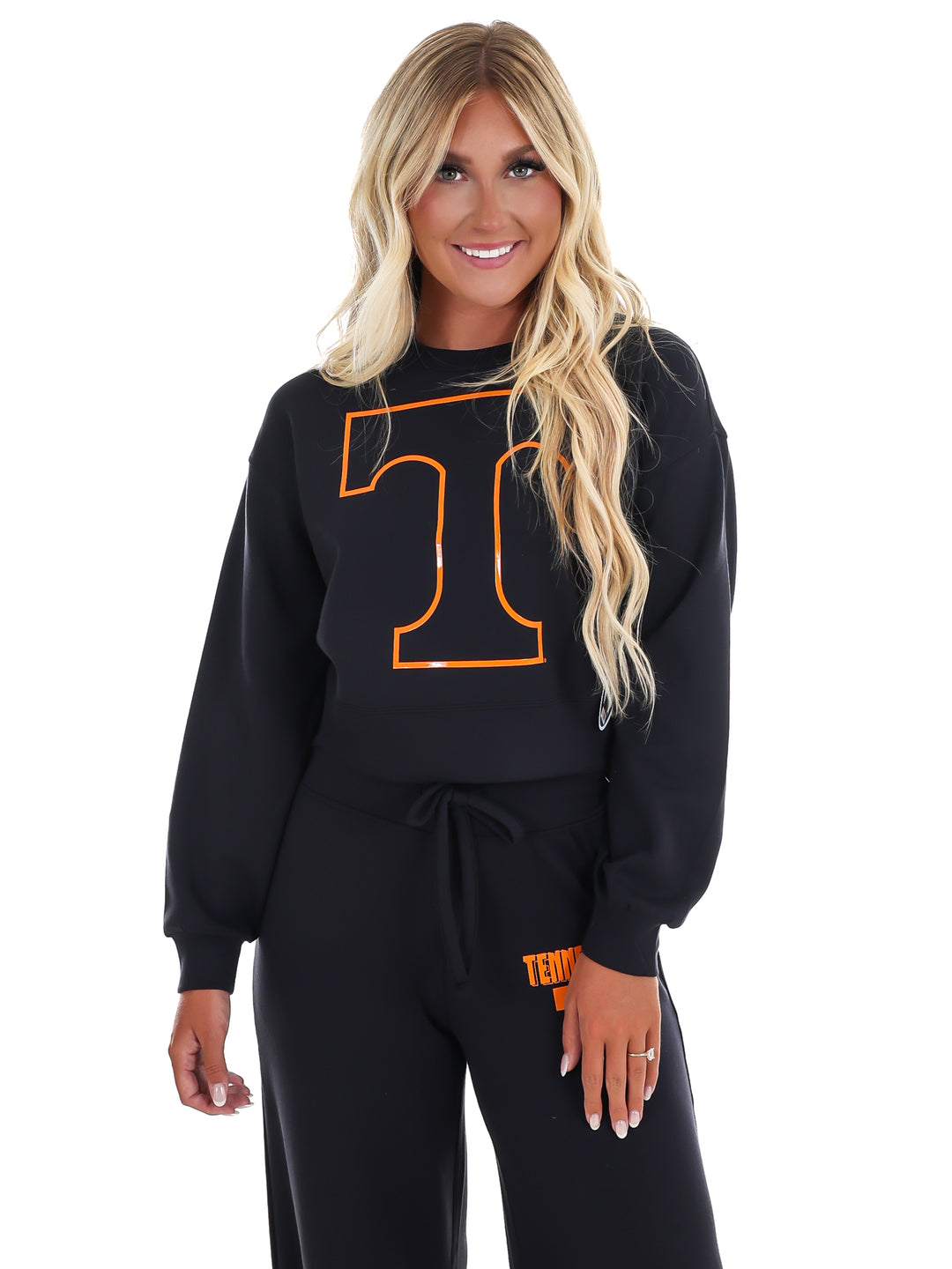 Power T Long Sleeve Crop Top
