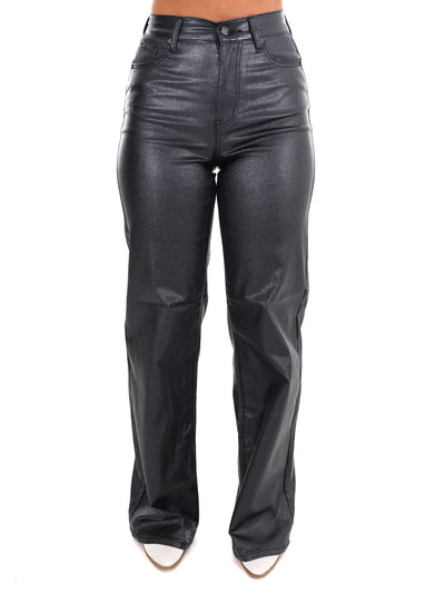 Night Sky Metallic High Rise Wide Jeans