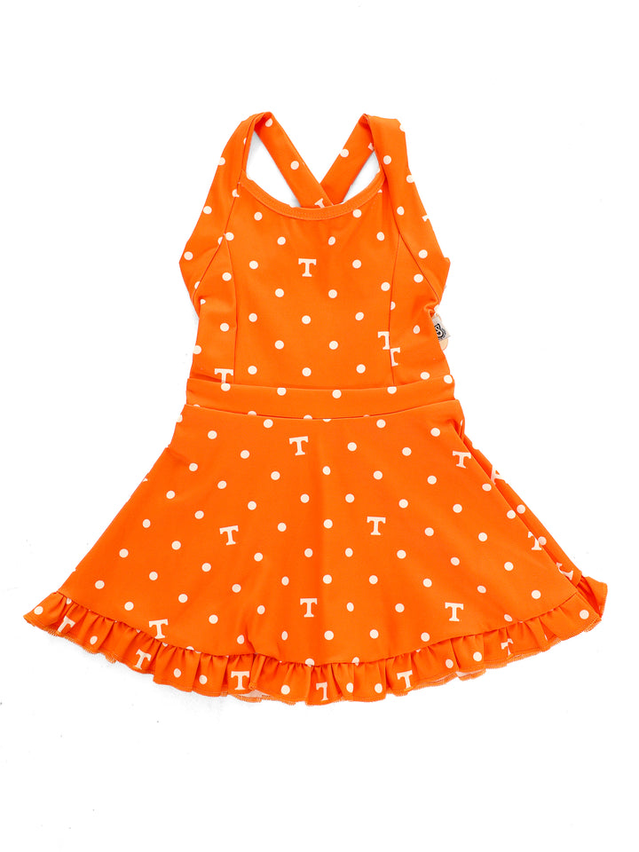 Polka Dot Power T Ruffle Hem Dress